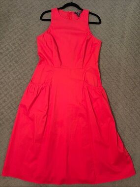 Maggy London Bright Red Sleeveless Midi Fit-and-Flare Dress